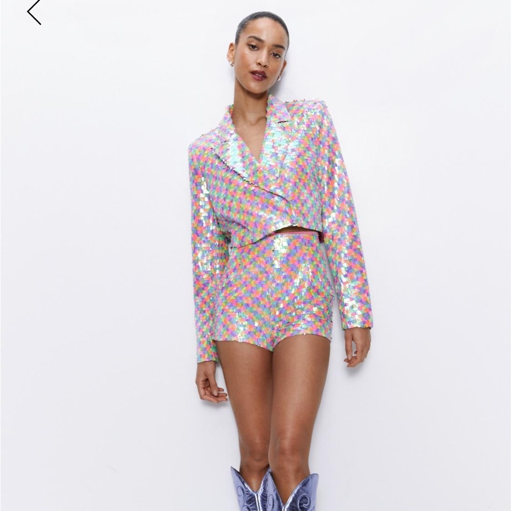 Nasty Gal Multi Color Sequin Blazer - image 4